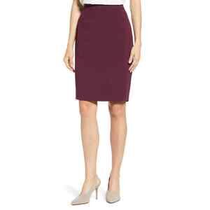 1.State Solid Pencil Knee Length Skirt Wine Size 4
